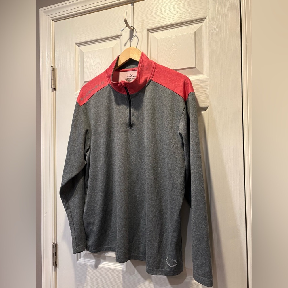 Evoshield Gray Quarter-Zip Pullover With Coral Ac… - image 3